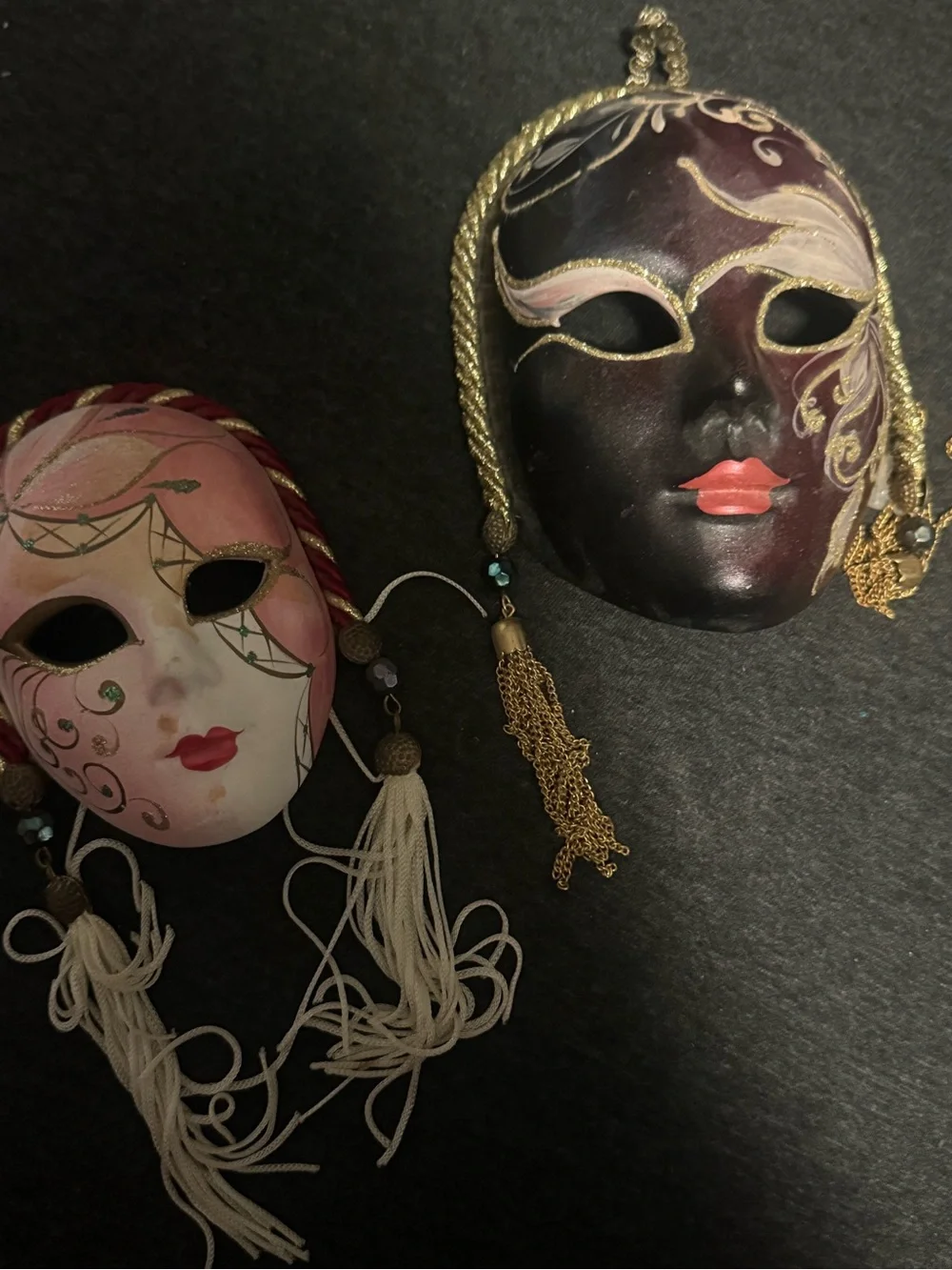 Decorative Masquerade Face Mask - Pink & Black